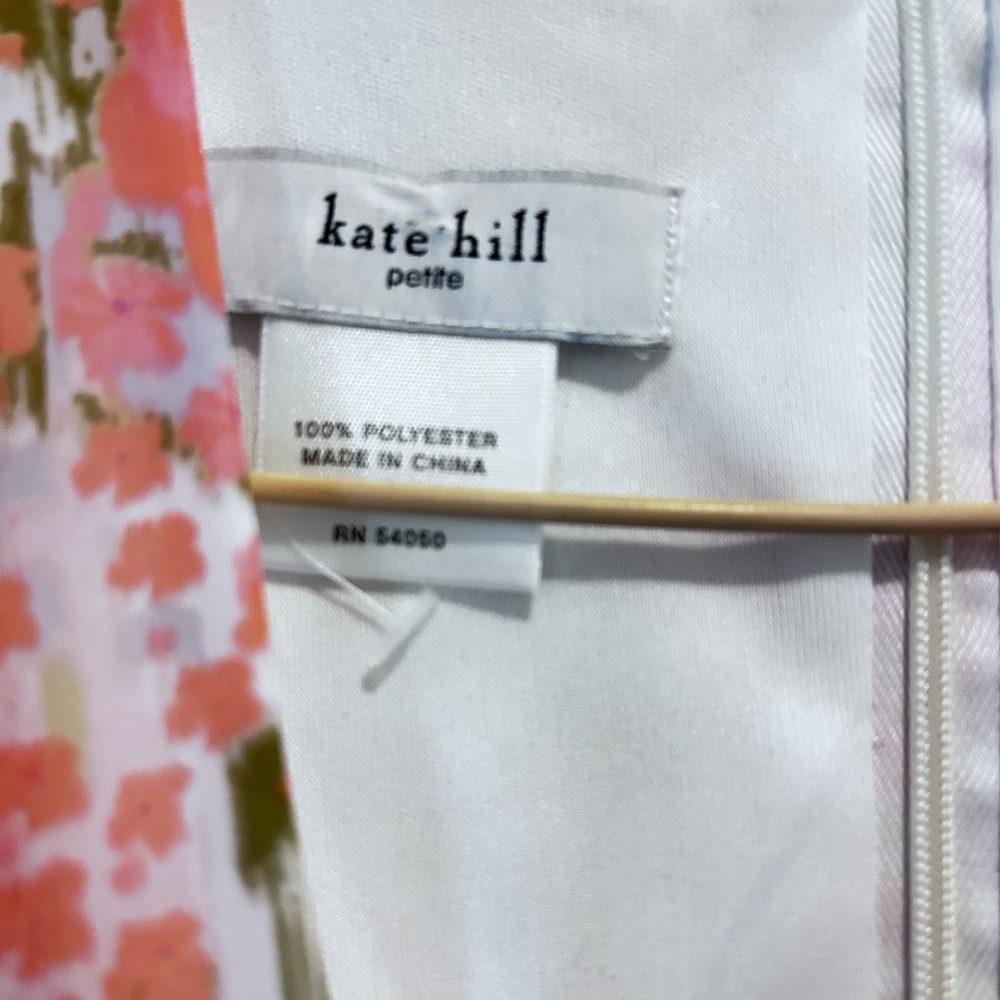 Kate Hill Pink, Coral and Green Floral Sleeveless Midi Dress - Picture 5 of 5